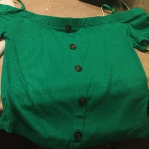 Green crop top